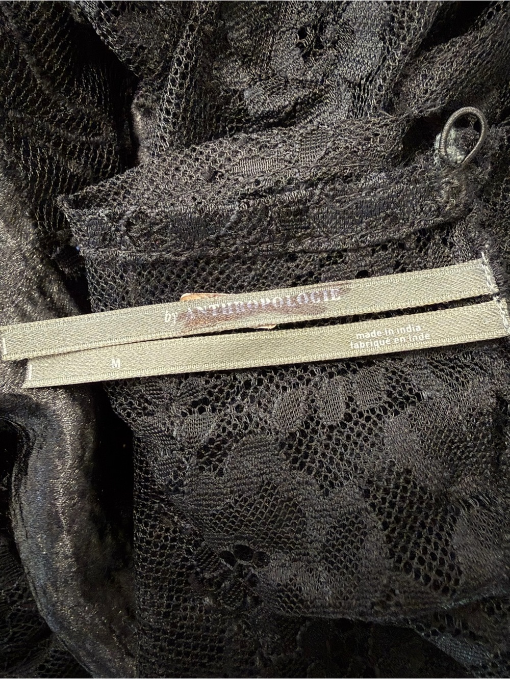 Anthropologie Black Lace Slim Midi Dress Size Medium 36621 - Picture 12 of 13